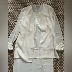 3 piece cream set (skirt, shirt, jacket)